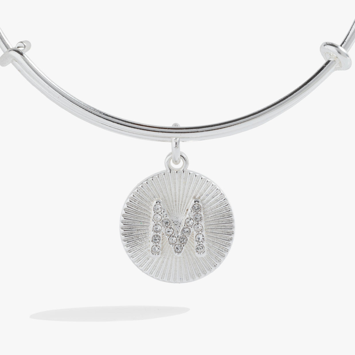 Initial M Pave Starburst Texture Bangle