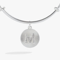 Initial M Pave Starburst Texture Bangle