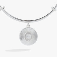 Initial O Pave Starburst Texture Bangle
