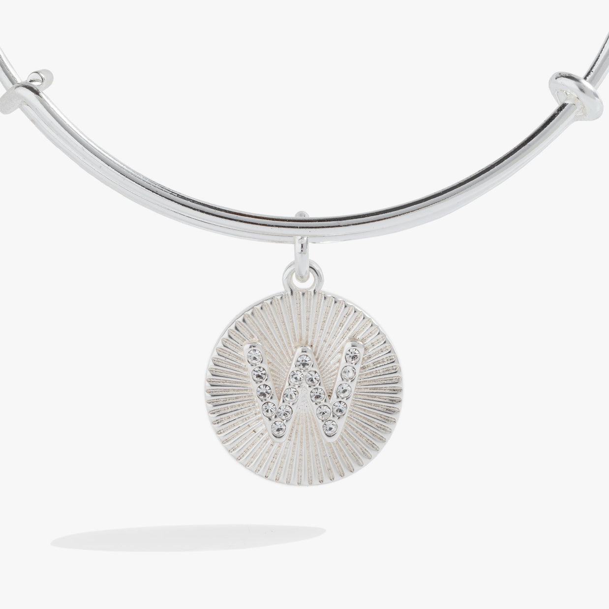 Initial W Pave Starburst Texture Bangle