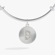 Initial B Pave Starburst Texture Bangle