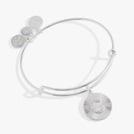 Initial C Pave Starburst Texture Bangle