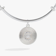 Initial C Pave Starburst Texture Bangle