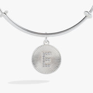 Initial E Pave Starburst Texture Bangle