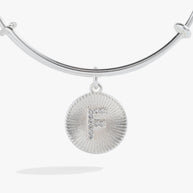 Initial F Pave Starburst Texture Bangle