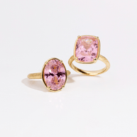 Sterling Silver Oval Cut Pink Sapphire CZ Cocktail Ring