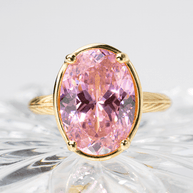 Sterling Silver Oval Cut Pink Sapphire CZ Cocktail Ring