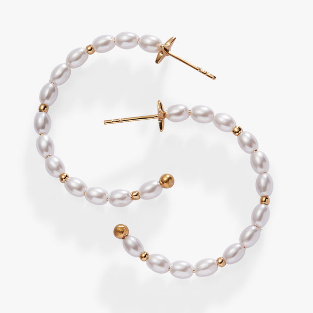 Rice Pearl Hoop Earring