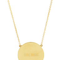 14K Gold Plated Sterling Silver CZ Round Initial Necklace