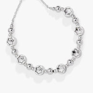 Crystal Snowflake Beaded Bolo Bracelet