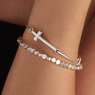 Spiritual Armor Cross Inline Charm Bangle