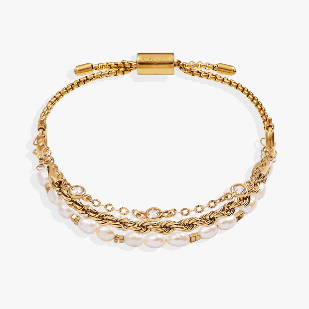 Crystal + Pearl Stranded™ Bracelet Set