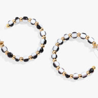 Toile Beaded Hoop Earrings