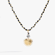 Toile Beaded Palm Pendant Necklace