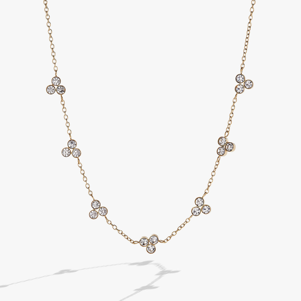 Triple Stone Crystal Inline Necklace