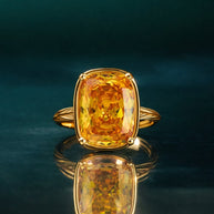 Sterling Silver Elongated Cushion Canary CZ Cocktail Ring