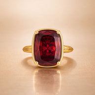 Sterling Silver Elongated Cushion Garnet CZ Cocktail Ring