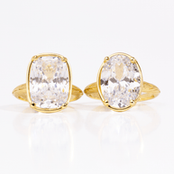 Sterling Silver Oval Cut CZ Cocktail Ring